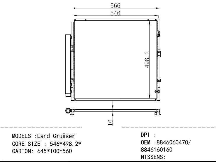 8846060470/ 8846160160 Condenser for TOYOTA Land Cruiser