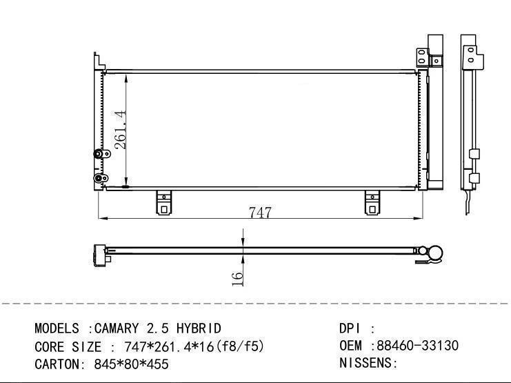 88460-33130 Condenser for TOYOTA CAMARY 2.5 HYBRID