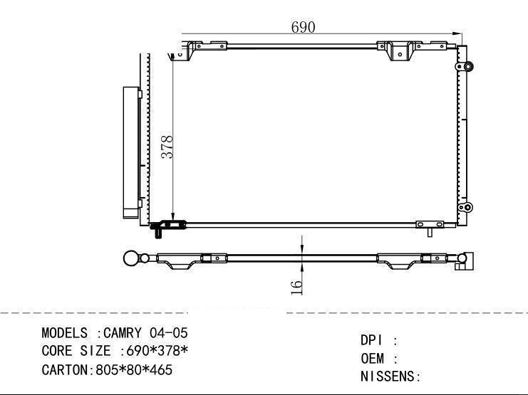  Condenser for TOYOTA CAMRY 04-05