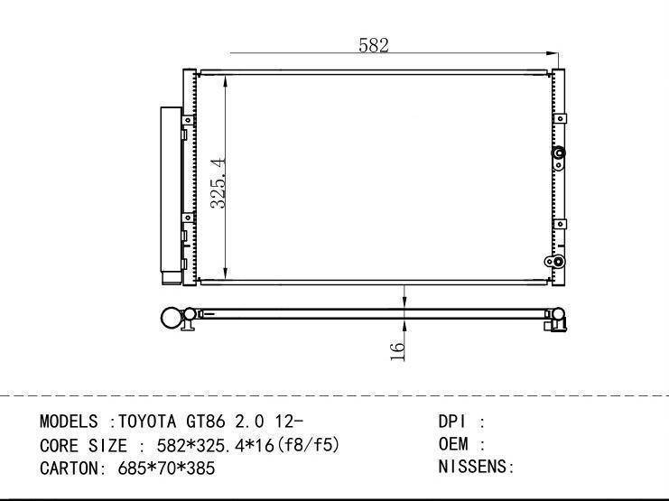  Condenser for TOYOTA TOYOTA GT86 2.0 12