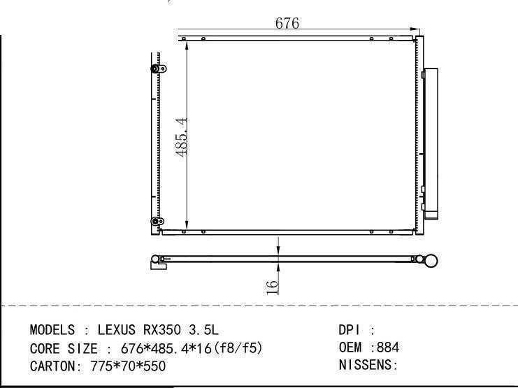 88460-0E020 Condenser for TOYOTA LEXUS RX350 3.5L
