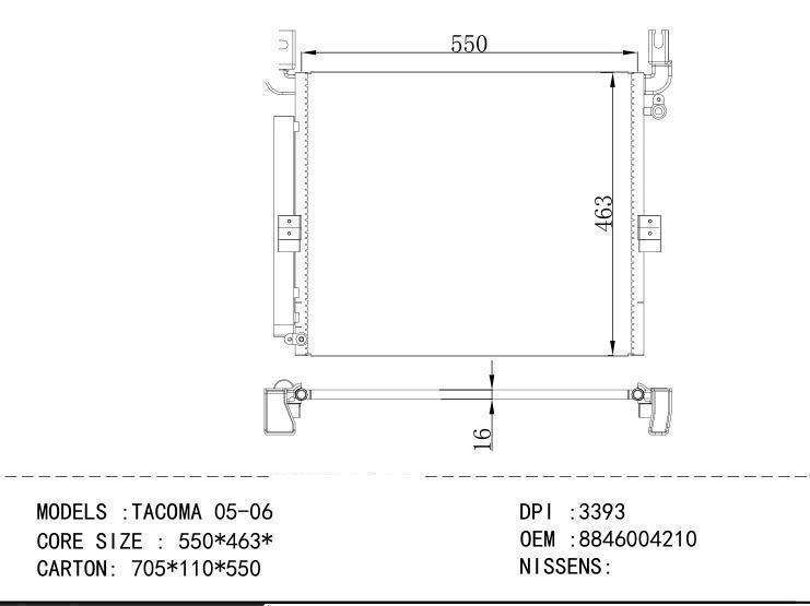 8846004210 Condenser for TOYOTA TACOMA 05-06