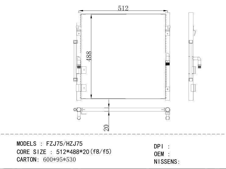  Condenser for TOYOTA FZJ 75/ HZJ 75