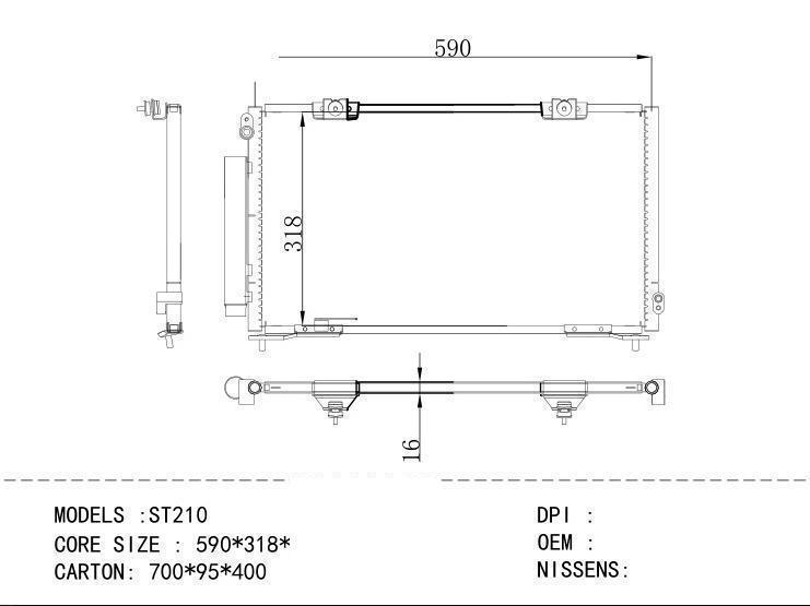  Condenser for TOYOTA ST210