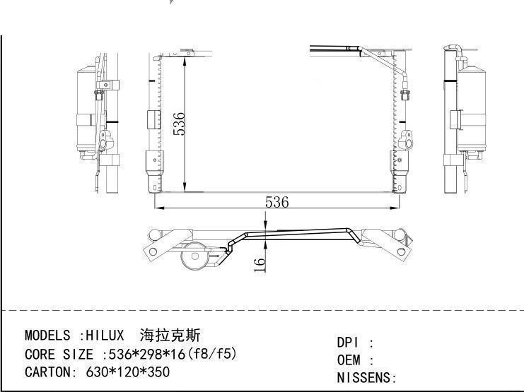 Condenser for TOYOTA HILUX