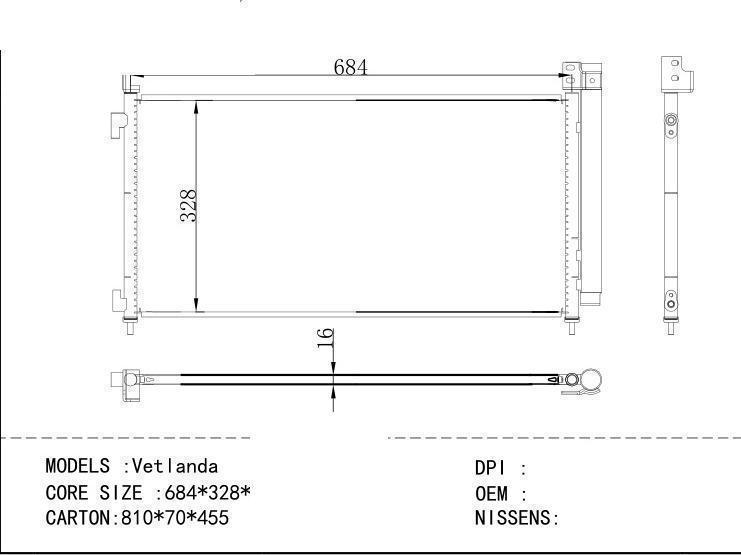  Condenser for TOYOTA Vet landa