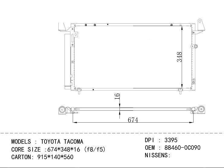 88460-0C090 Condenser for TOYOTA TOYOTA TACOMA