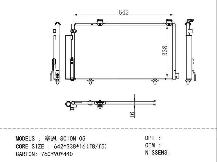  Condenser for TOYOTA SCION 05 )