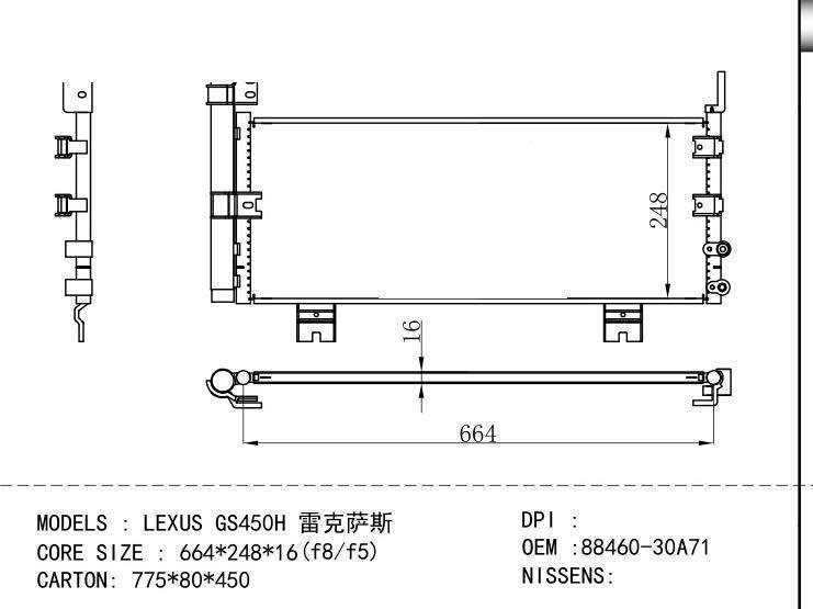 88460-30A71 Condenser for TOYOTA LEXUS GS 450H