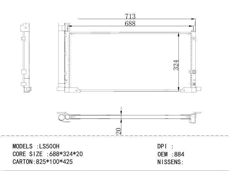 884A0-50030 Condenser for TOYOTA LS500H