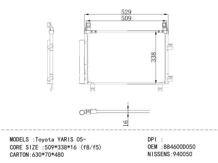884600D050 Condenser for TOYOTA Toyota YARIS 05