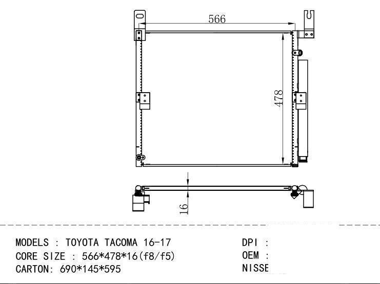 8845004011 Condenser for TOYOTA TOYOTA TACOMA 16-17