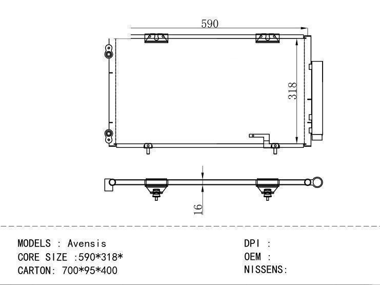  Condenser for TOYOTA Avens is