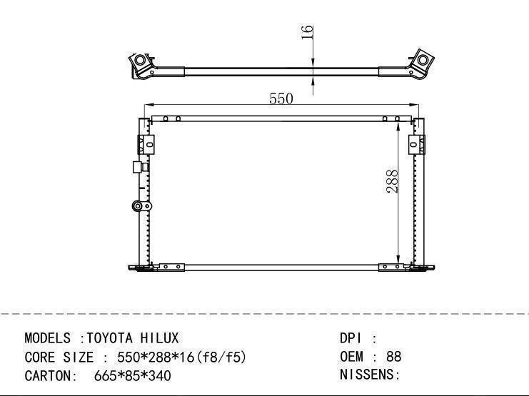 8846035360 Condenser for TOYOTA TOYOTA HILUX