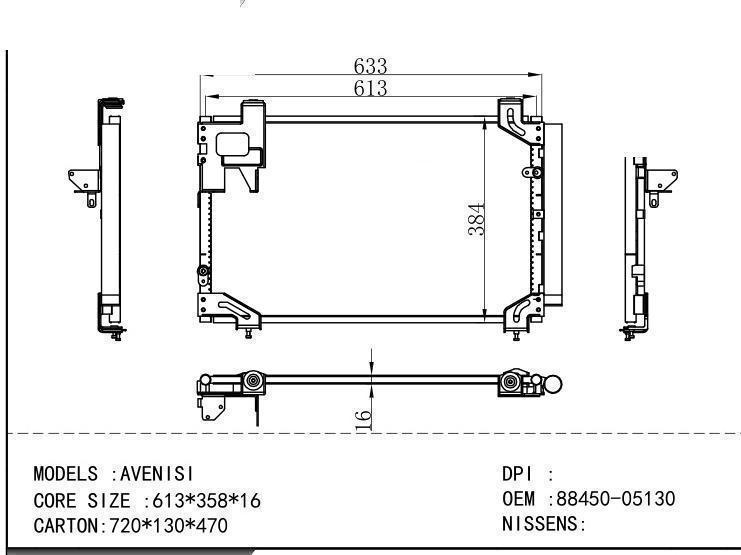 88450-05130 Condenser for TOYOTA AVEN ISI