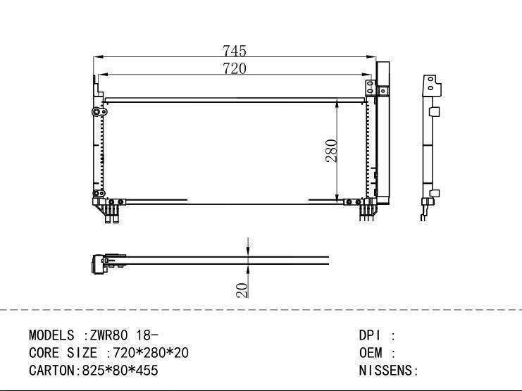  Condenser for TOYOTA ZWR80 18