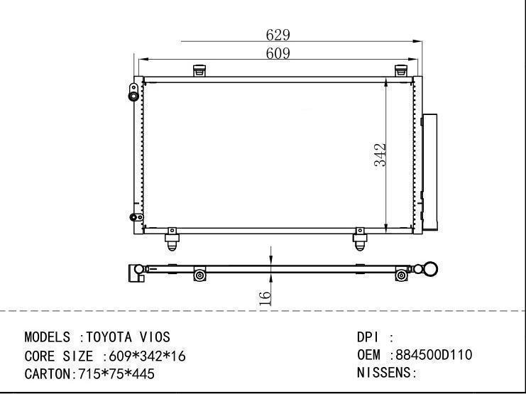 884500D110 Condenser for TOYOTA TOYOTA VIOS