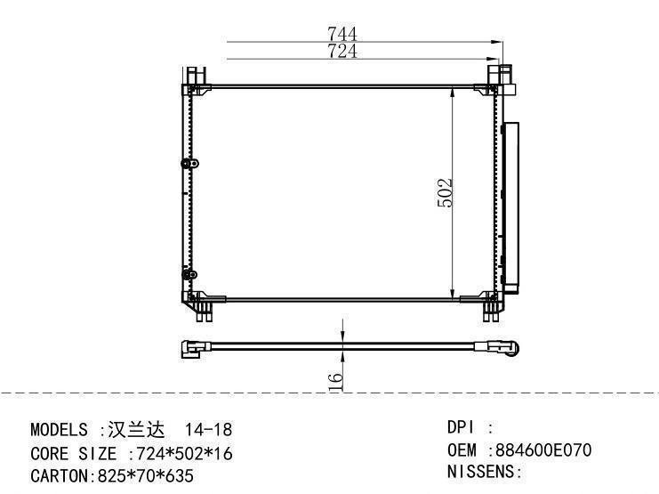 884600E070 Condenser for TOYOTA 14-18