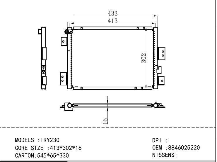 8846025220 Condenser for TOYOTA TRY230