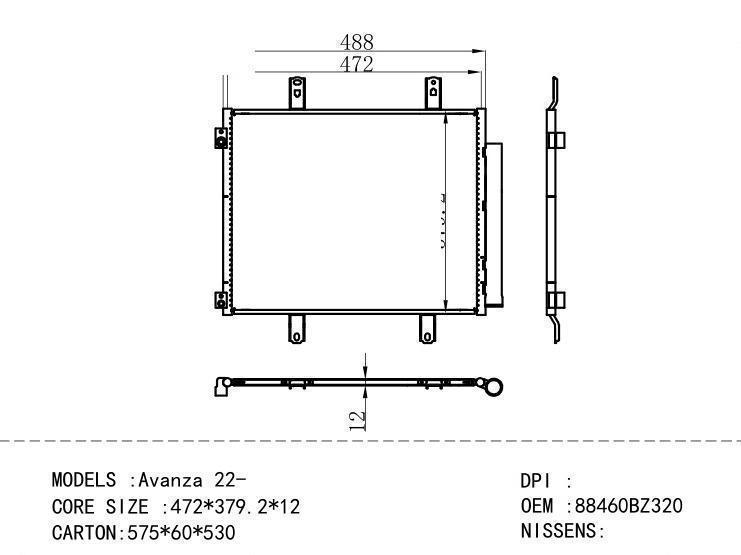 88460BZ320 Condenser for TOYOTA Avanza 22