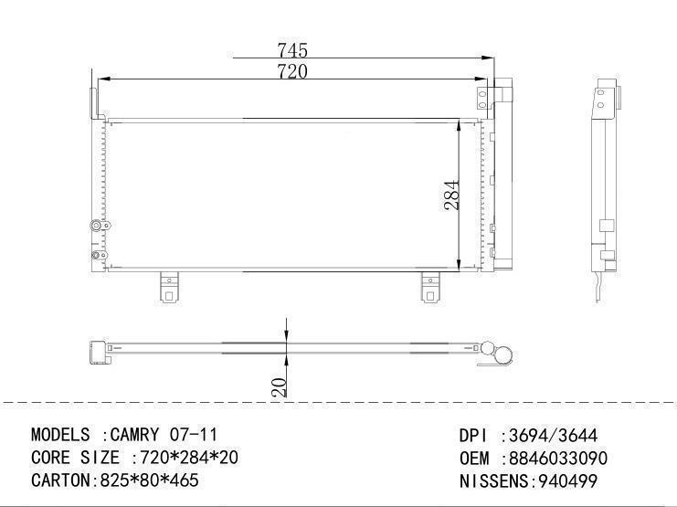 8846033090 Condenser for TOYOTA CAMRY 07-11