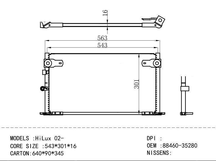 88460-35280 Condenser for TOYOTA HiLux 02