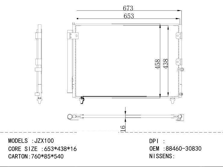 88460-30830 Condenser for TOYOTA JZX100