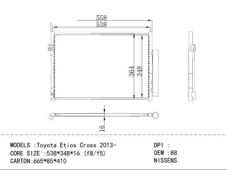 884600D160 Condenser for TOYOTA Toyota Et ios Cross 2 013