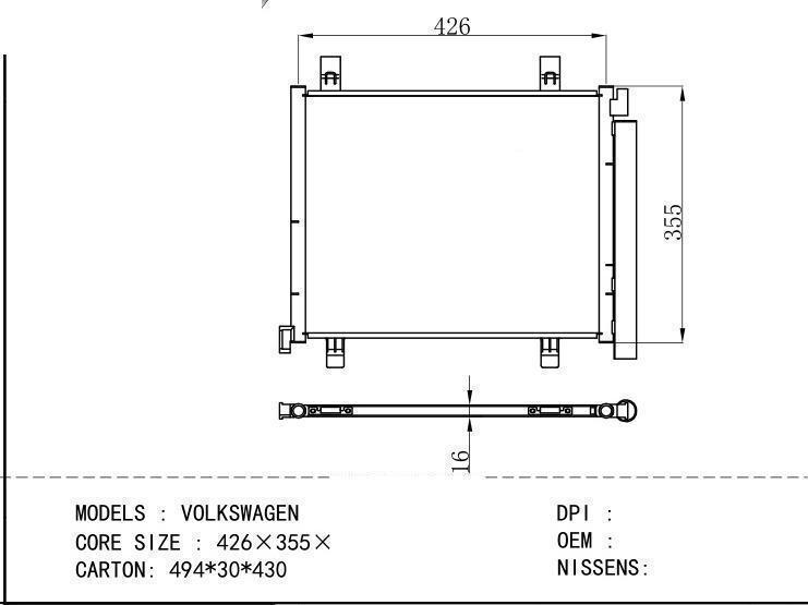  Condenser for VOLKSWAGEN VOLKSWAGEN