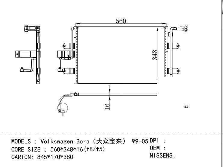  Condenser for VOLKSWAGEN Volkswagen Bora