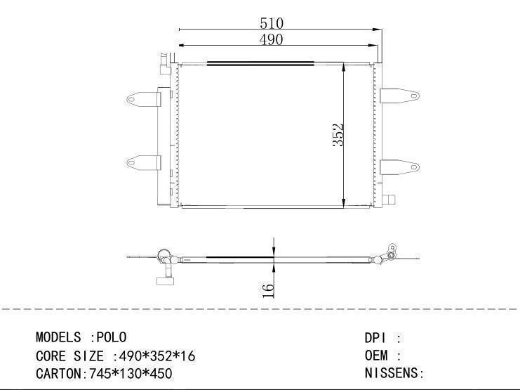  Condenser for VOLKSWAGEN POLO