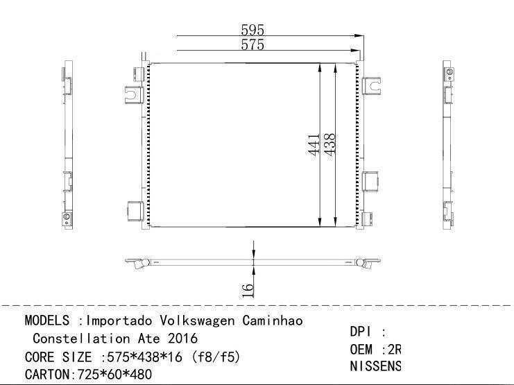 2R2820413B Condenser for VOLKSWAGEN Importado Volkswagen Caminhao Constellat ion 