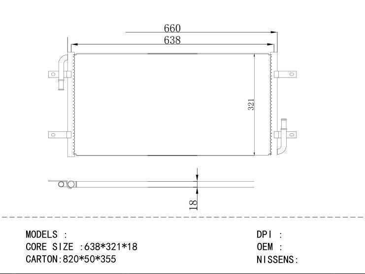  Condenser for VOLVO 638*321*18