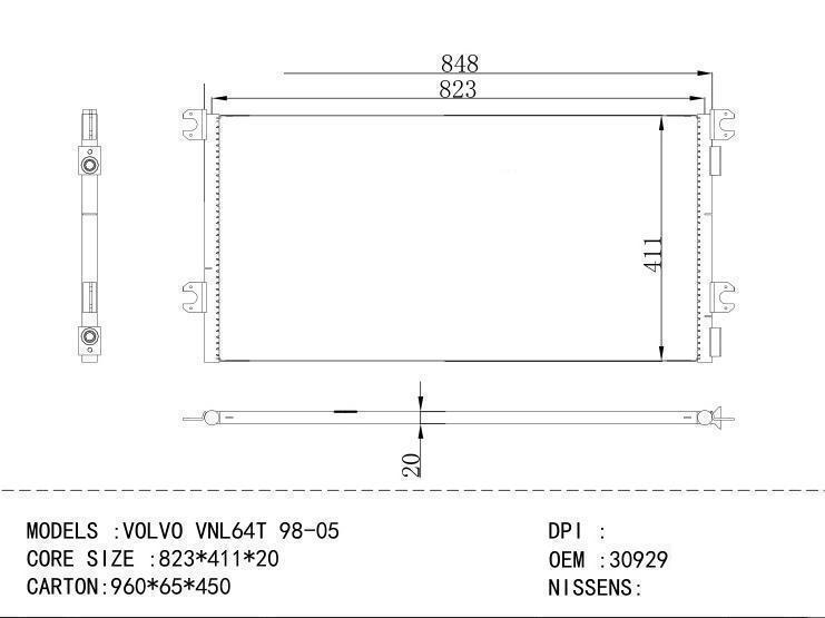 3092918/M522000 Condenser for VOLVO VOLVO VNL 64T 98-05