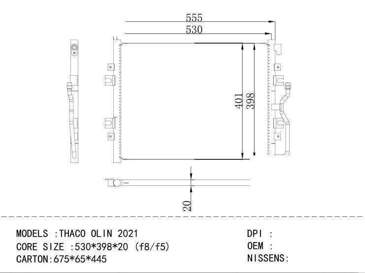 Condenser for Changan THACO OL IN 20 21