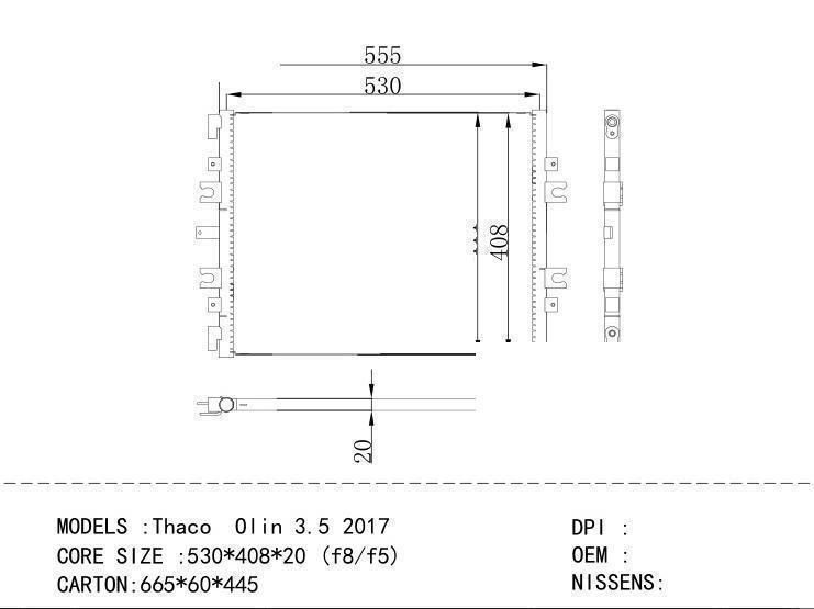  Condenser for Changan Thaco Ol in 3.5 2017