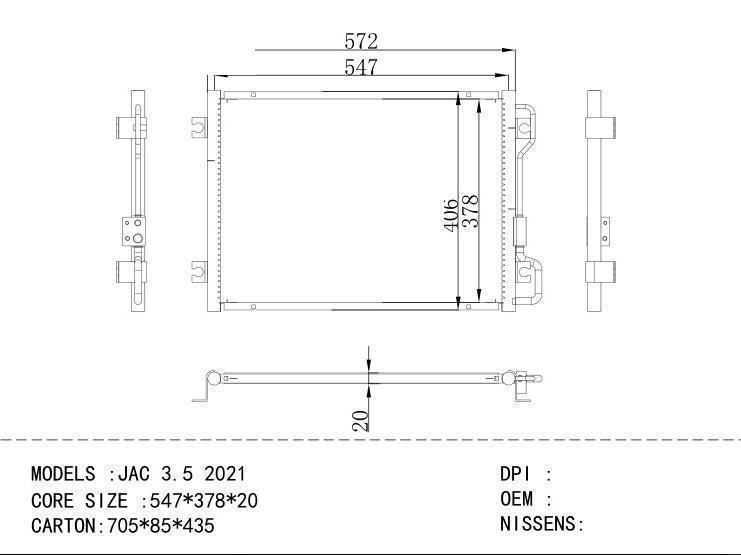  Condenser for JAC  JAC 3.5 2021