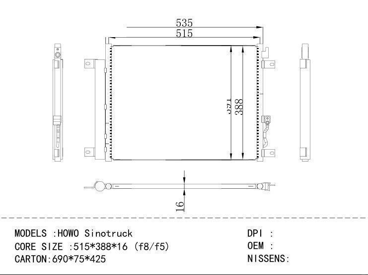  Condenser for SINOTRUK HOWO Sinotruck