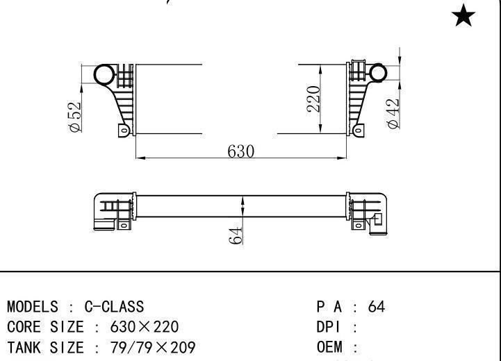  car Intercooler for BENZ C-CLASS
