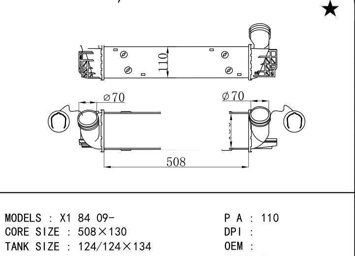  car Intercooler for BMW X1 84 09-