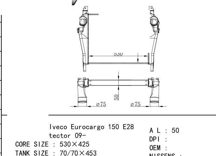  car Intercooler for Iveco Iveco Eurocargo 150 E28 tector 09-