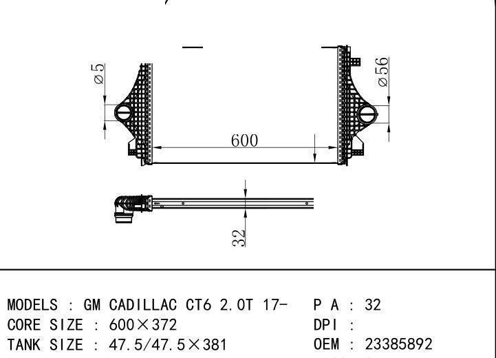 23385892 car Intercooler for GM,DODGE GM CADILLAC CT6 2.0T 17-