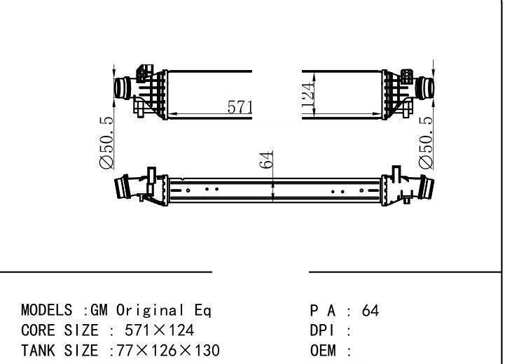  car Intercooler for GM,DODGE GM Original Equipment
