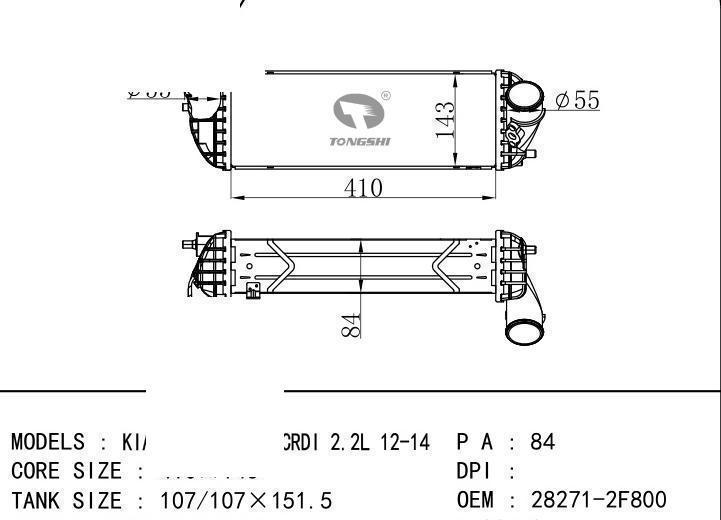 28271-2F800 car Intercooler for KIA KIA SORENTO 2.2 CRDI 2.2L 12-14