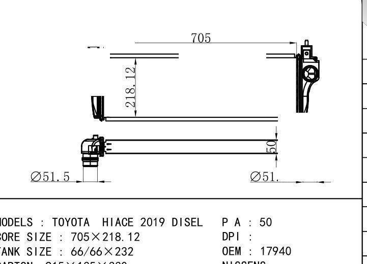 17940-11060 car Intercooler for TOYOTA HIACE 2019 DISEL