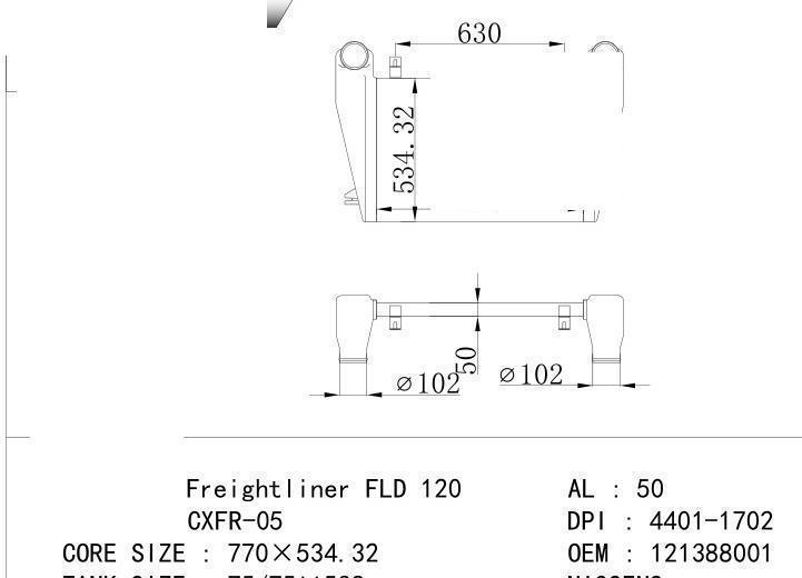 121388001 car Intercooler for FREIGHTLINER Freightliner FLD 120/CXFR-05