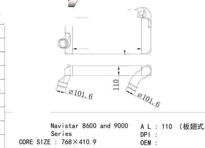  car Intercooler for FREIGHTLINER Navistar 8600 and 9000/Series