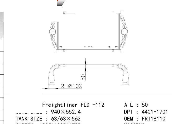 4401-1701 car Intercooler for FREIGHTLINER Freightliner FLD -112