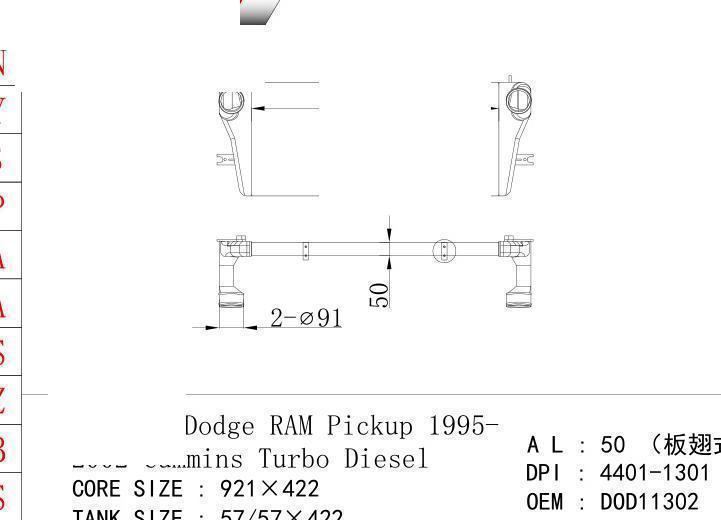 4401-1301 car Intercooler for FREIGHTLINER Dodge RAM Pickup 1995-/2002 Cummins Tu