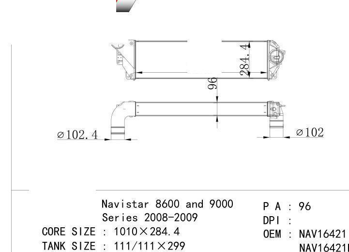 NAV16421/NAV16421N car Intercooler for FREIGHTLINER Navistar 8600 and 9000/Series